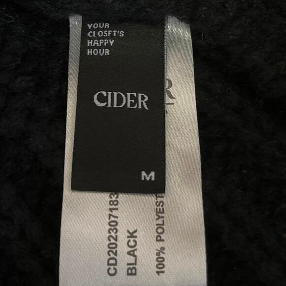 Cider Black Yellow Fruits 3D Knit V Neck Button Down Cardigan Sweater Top Size M - Picture 4 of 4